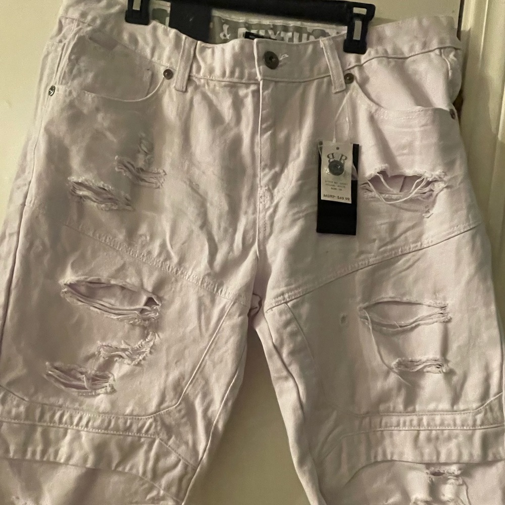White cut jeans